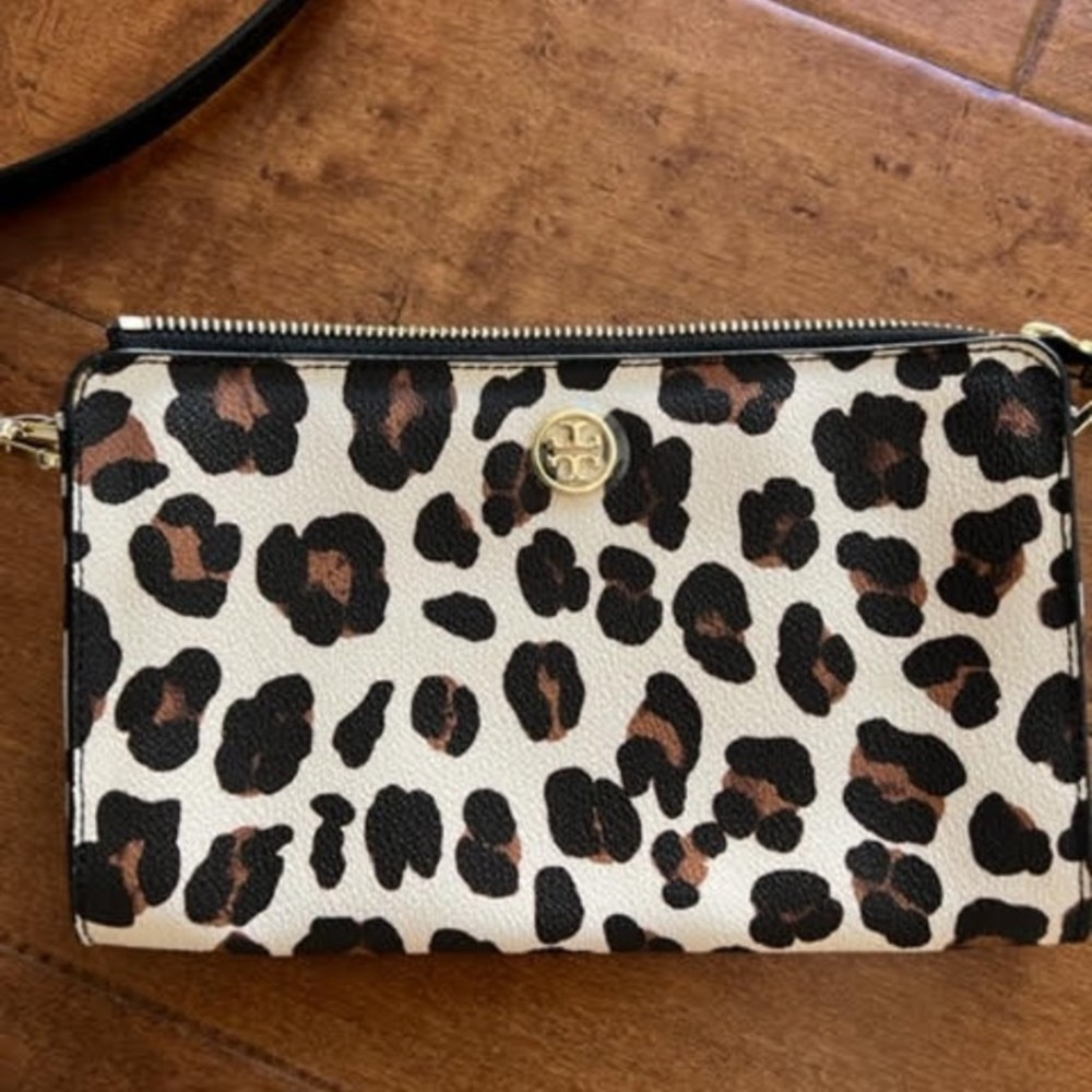 Tory Burch Robinson Ocelot Leopard Crossbody Bag